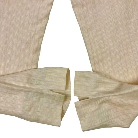 Merona Womens Size 10 100% Linen Split Hem Cream Light Sheen Trouser Pants - Picture 8 of 11
